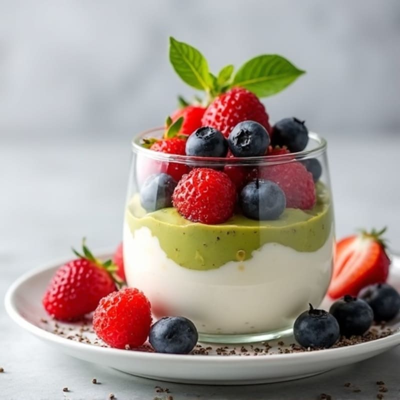 Creamy Greek Yogurt Parfait with Avocado and Berries