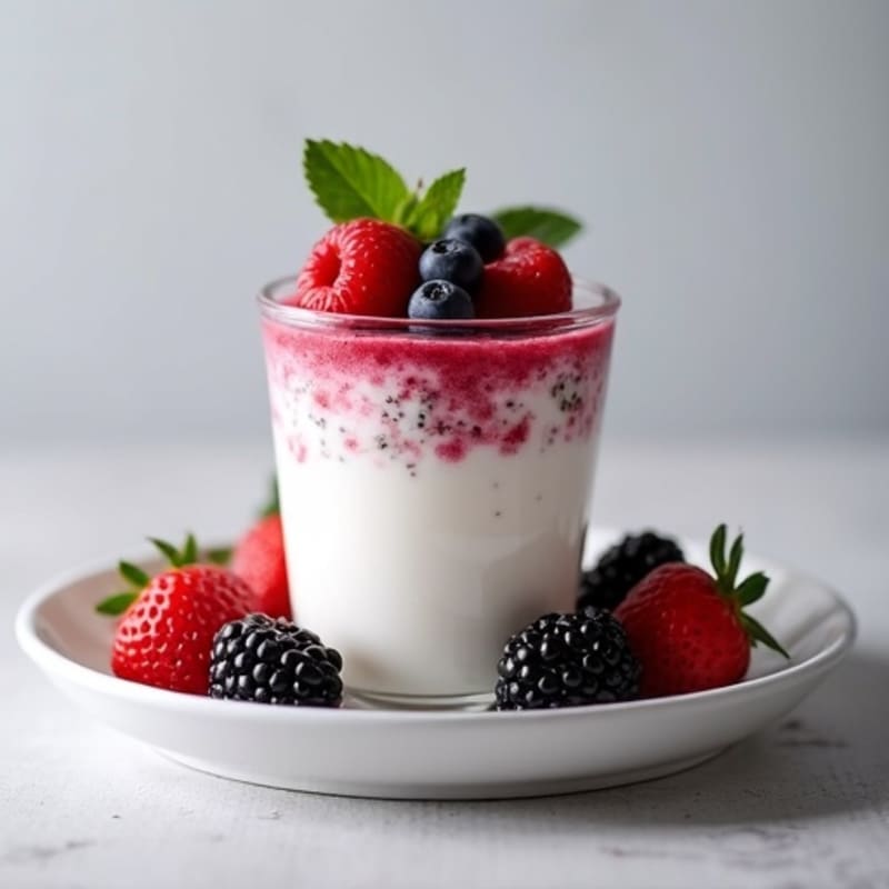 Greek Yogurt Protein Pudding with Mixed Berries