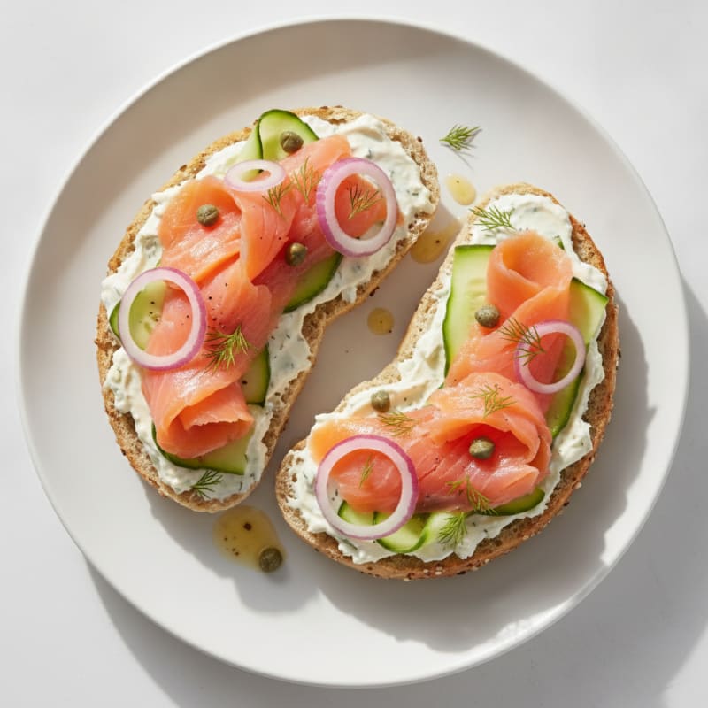 High-Protein Smoked Salmon Bagel