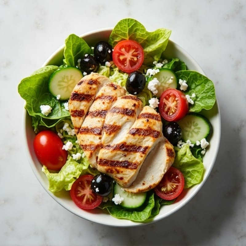 Fresh Greek-Style Chicken Bowl with Lemon Herb Dressing