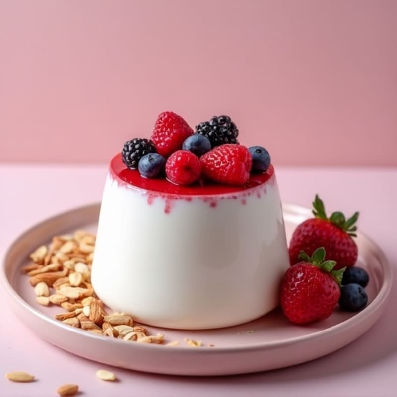 Greek Yogurt Protein Mousse with Mixed Berries