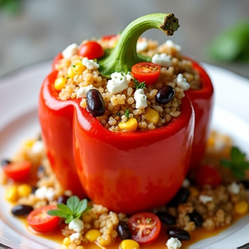 Roasted Zesty Quinoa Stuffed Bell Peppers