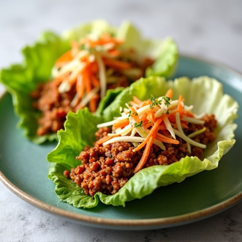 Lean Ground Turkey Sloppy Joe Lettuce Wraps with Crunchy Slaw