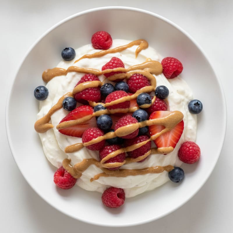 Silky Greek Yogurt Protein Mousse with Mixed Berries
