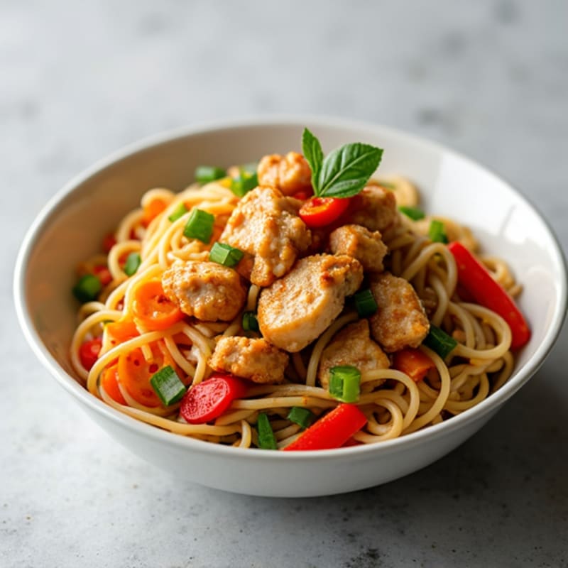 Ginger-Sesame Chicken Udon Stir-Fry