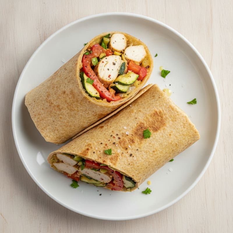 Chicken and Roasted Vegetable Wraps