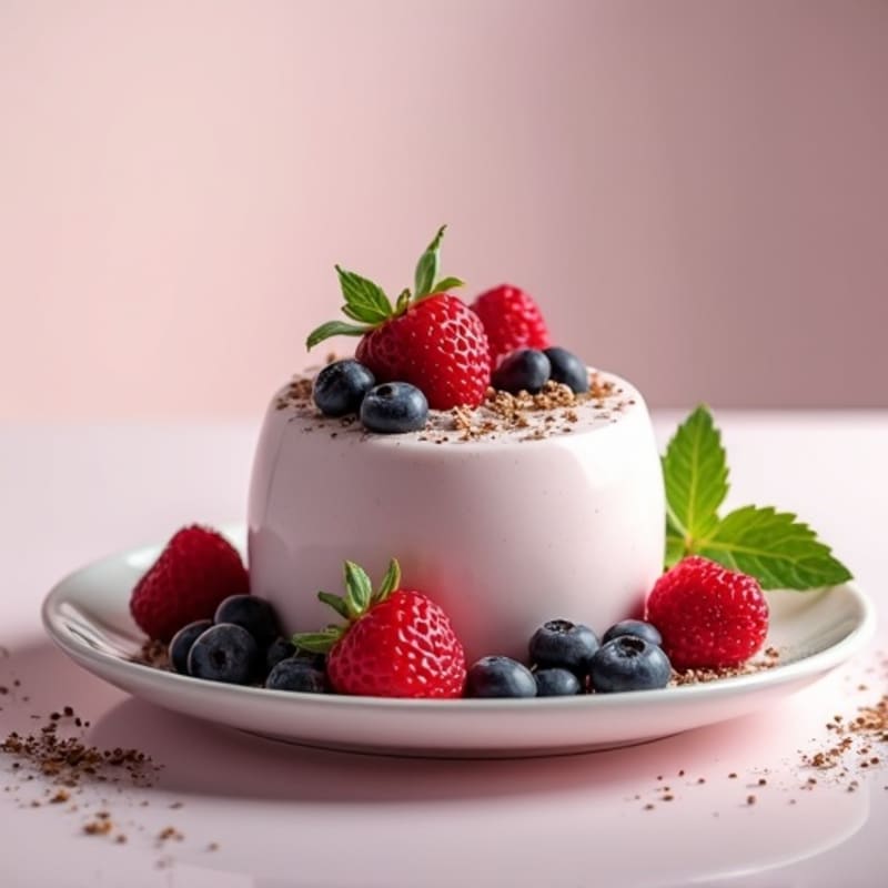 Greek Yogurt Protein Mousse with Mixed Berries