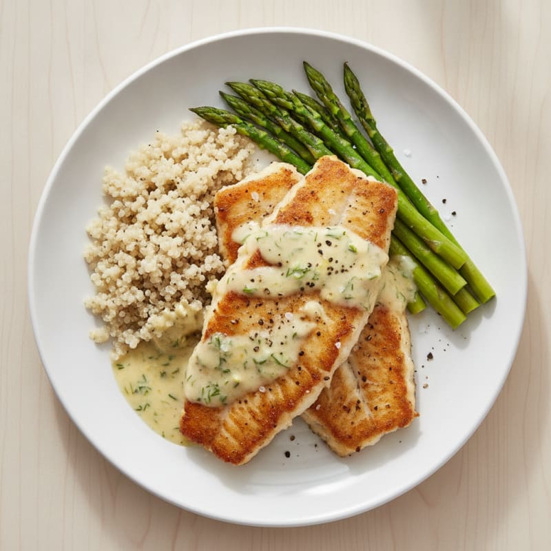 Pan-Seared Tilapia with Lemon-Dill Sauce