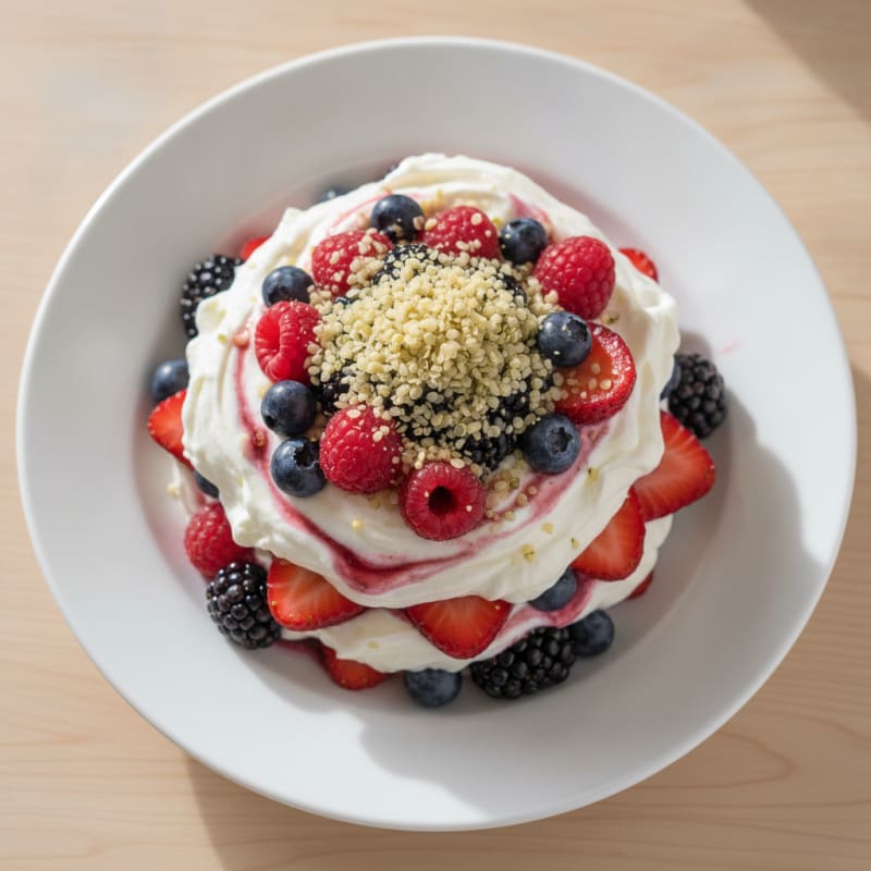 Greek Yogurt Protein Parfait with Mixed Berries