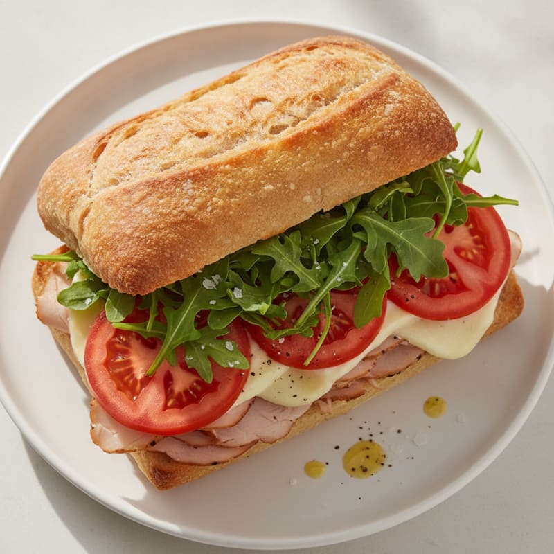 Turkey and Provolone Ciabatta Sandwich