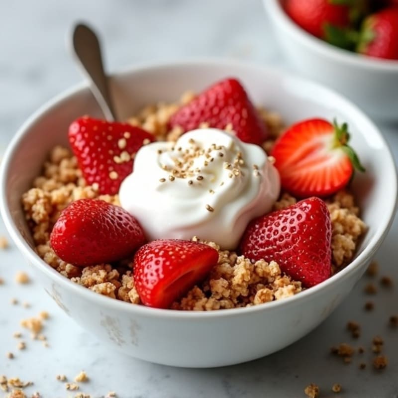 Protein-Packed Greek Yogurt Strawberry Shortcake Bowl