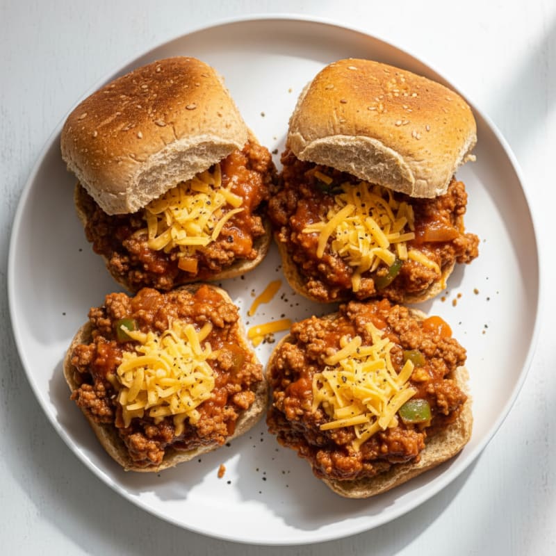Classic Sloppy Joe Sliders with Cheddar