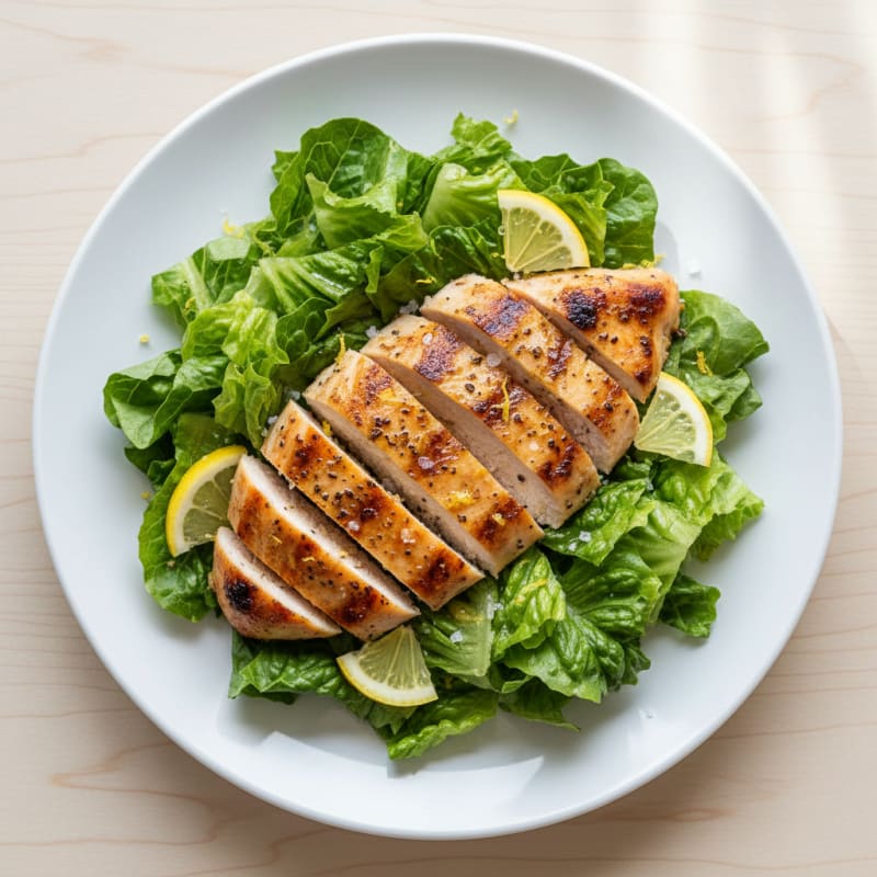 Grilled Lemon Chicken Breast with Crisp Romaine Salad