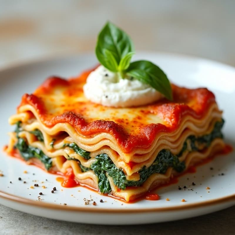 Lean Ground Turkey and Spinach Lasagna with Creamy Ricotta