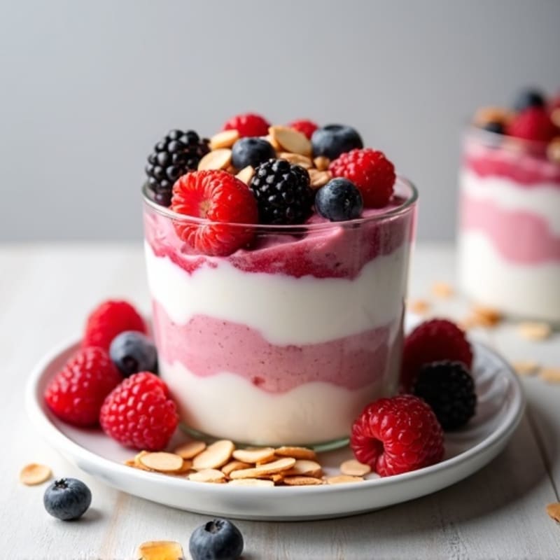 Greek Yogurt Protein Parfait with Mixed Berries