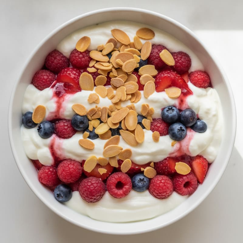 Greek Yogurt Protein Parfait with Mixed Berries