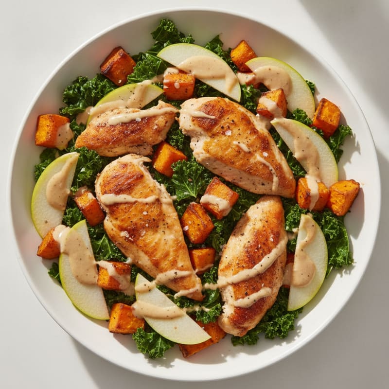 Roasted Chicken and Sweet Potato Harvest Bowl