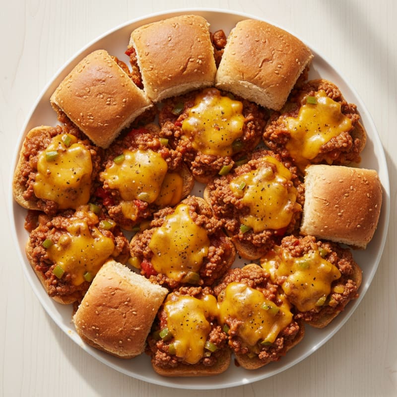 Classic Sloppy Joe Sliders with Cheddar