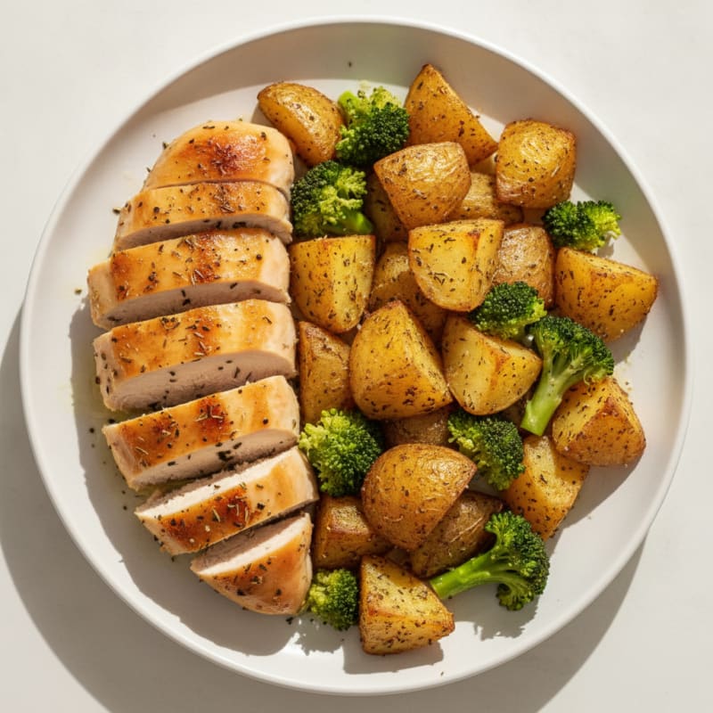 Herb-Roasted Chicken and Russet Potatoes