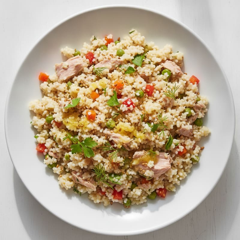 Lemon-Herb Tuna Couscous with Dried Vegetables