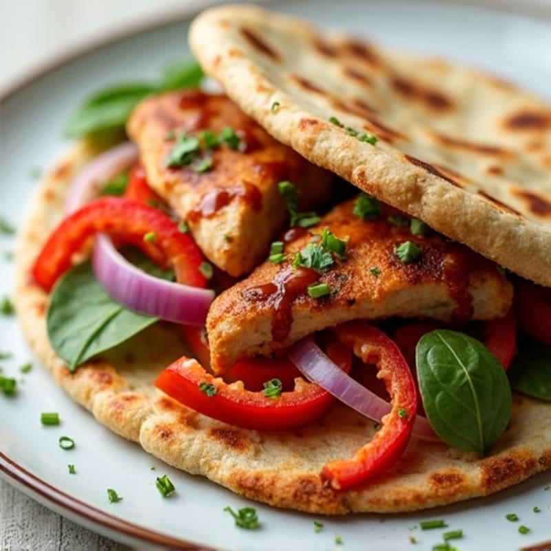 Crispy Chicken and Vegetable Flatbread with Smoky BBQ Sauce
