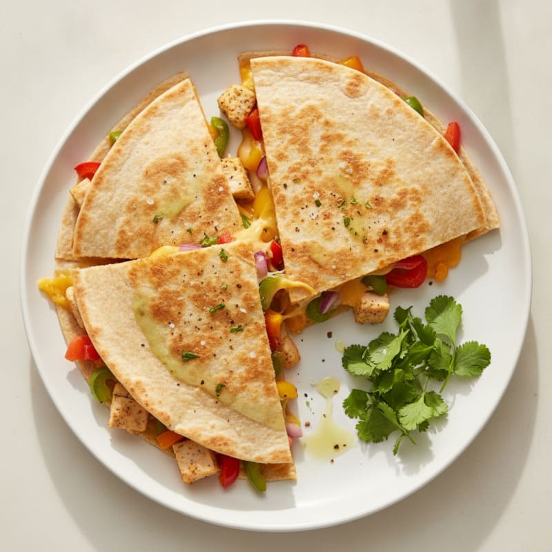 Cheesy Chicken & Pepper Quesadillas