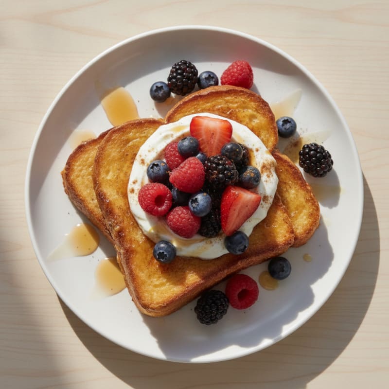 High-Protein Brioche French Toast with Berries