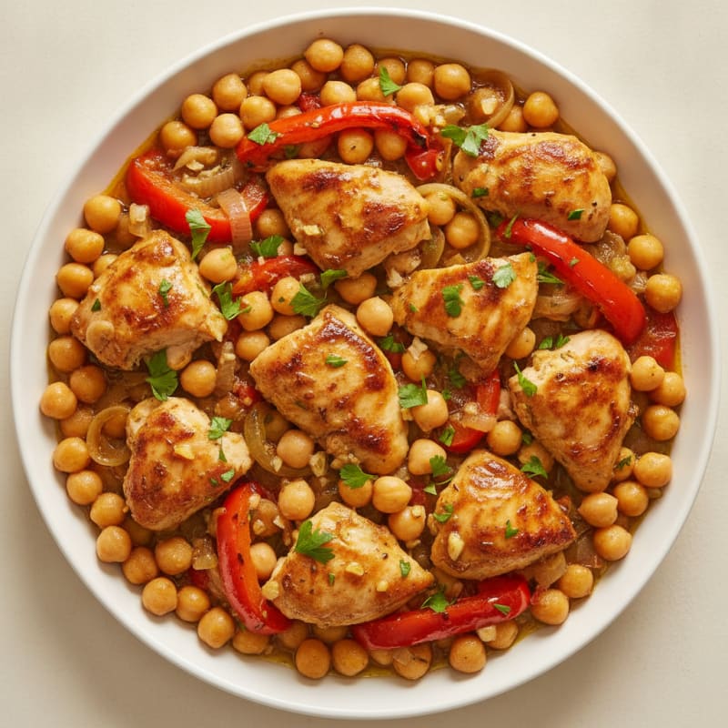 Lemon Herb Chicken and Chickpea Tagine