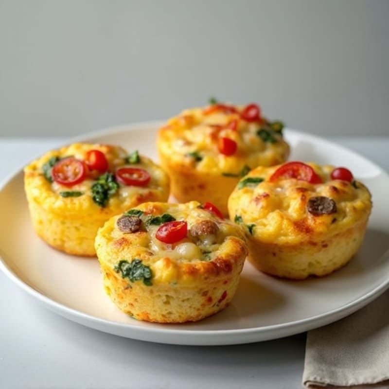 Fluffy Baked Chicken Sausage and Vegetable Egg Muffins
