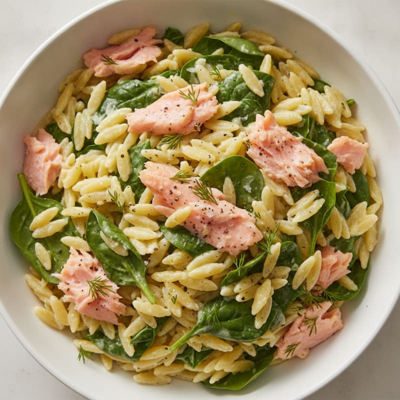 Smoked Salmon with Lemon-Dill Orzo