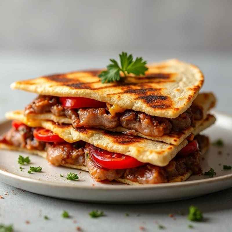 Grilled Steak and Bell Pepper Quesadillas