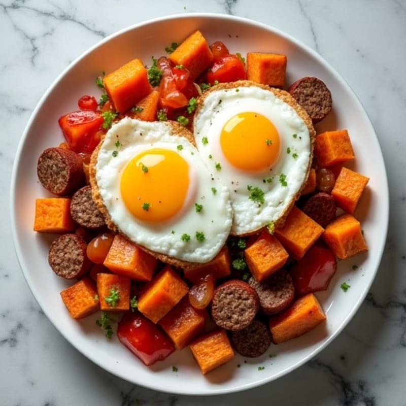Protein-Packed Sweet Potato Hash with Eggs