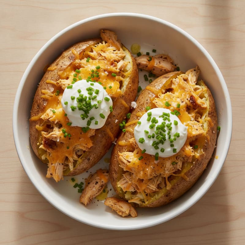 Loaded Protein-Packed Baked Potatoes with Chives