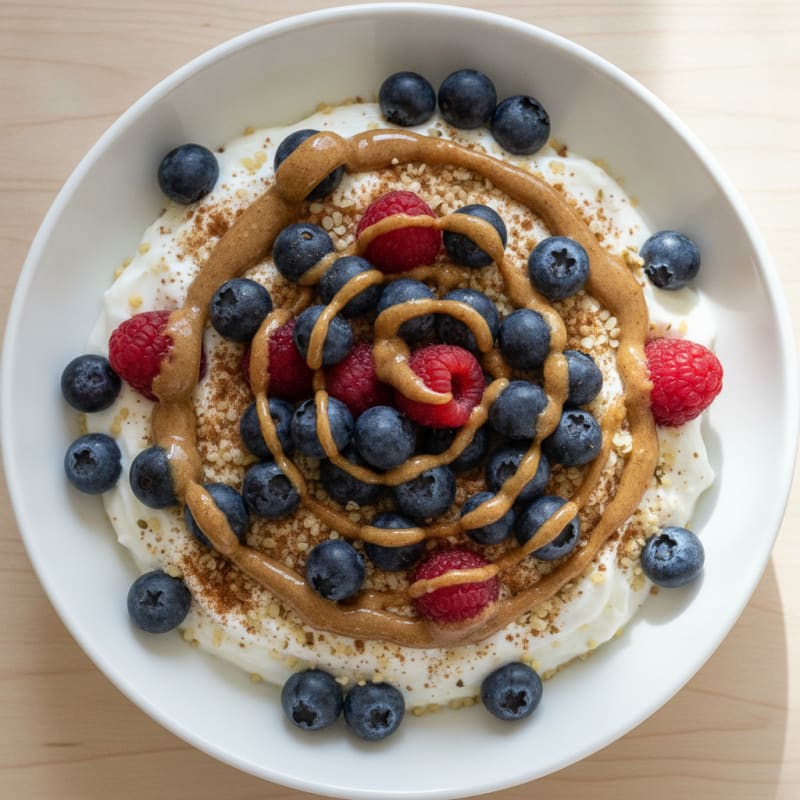 High-Protein Berry and Hemp Greek Yogurt Bowl