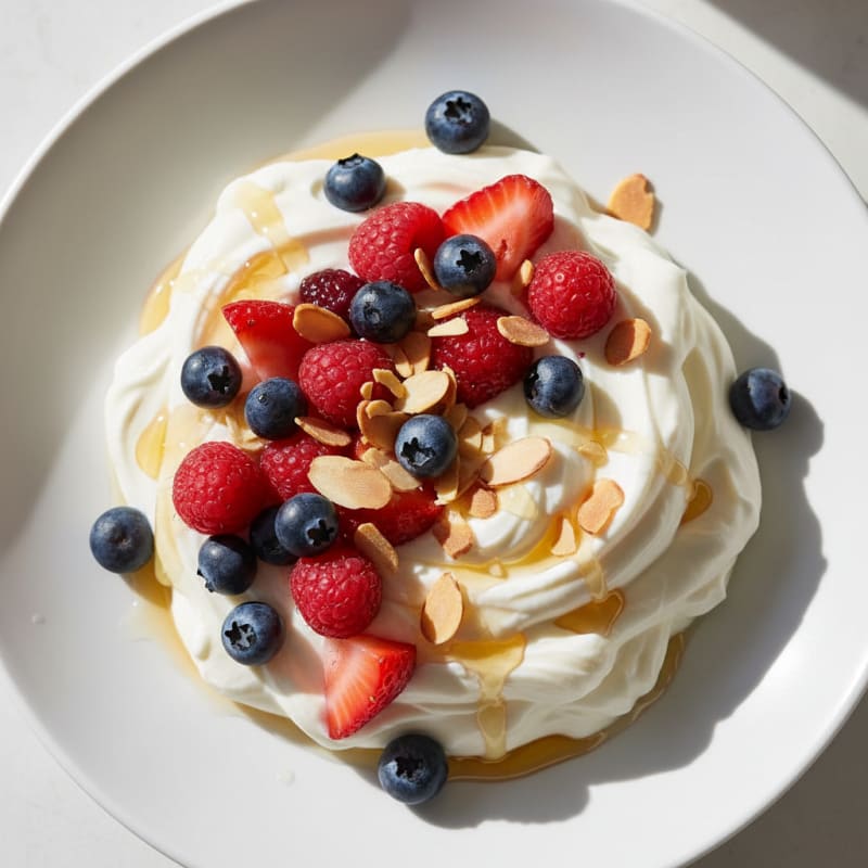 Greek Yogurt Protein Mousse with Mixed Berries