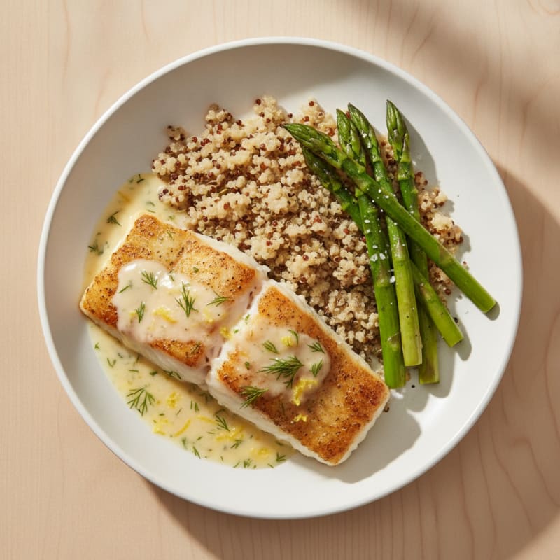 Pan-Seared White Fish with Lemon-Dill Sauce