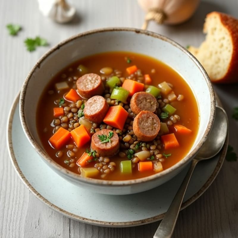 Hearty Lentil Soup with Chicken Sausage