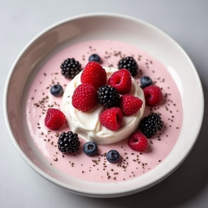 Silky Greek Yogurt Protein Mousse with Mixed Berries