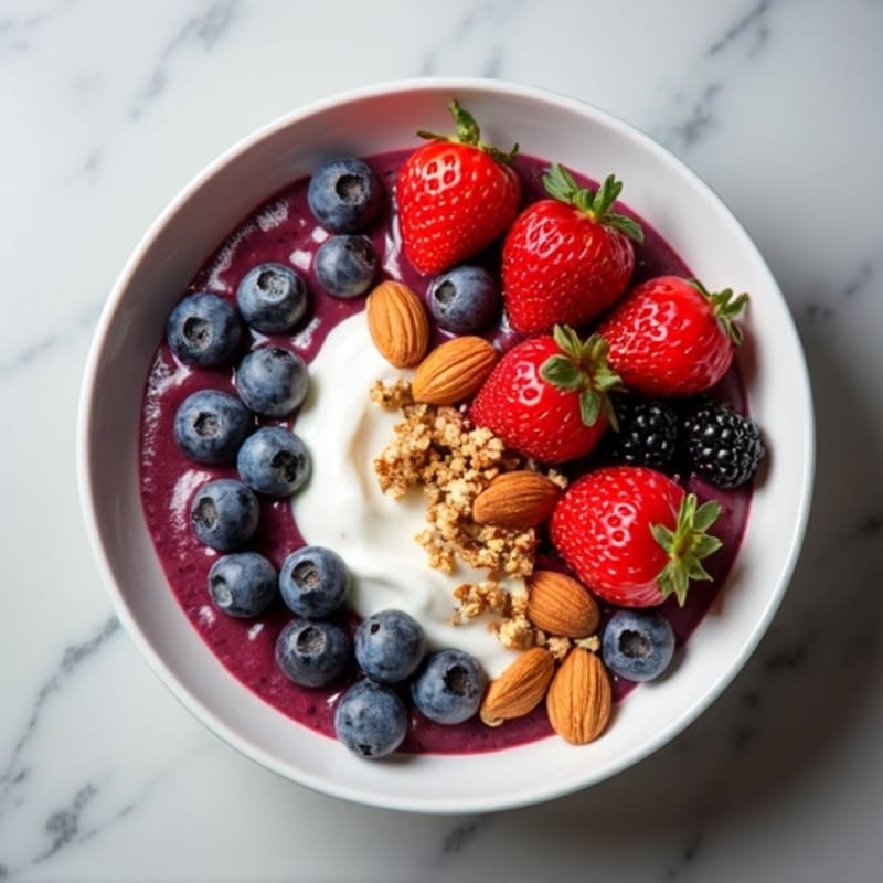 Greek Yogurt Protein Bowl with Berries and Toasted Almonds