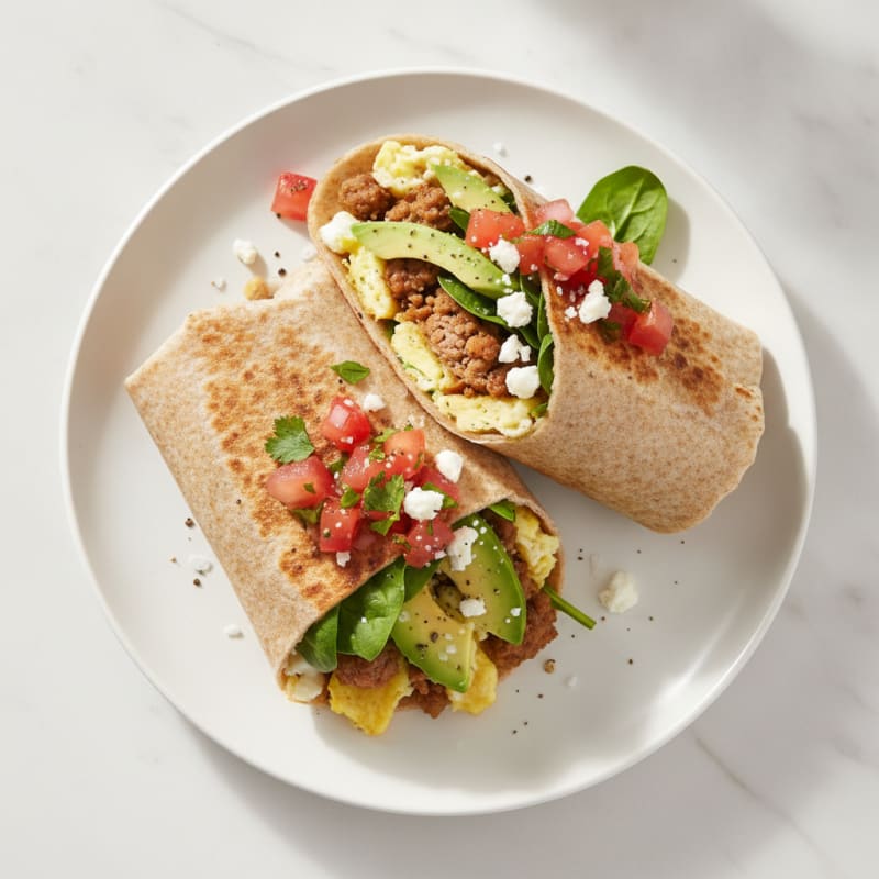 Hearty Sausage and Egg Breakfast Burrito