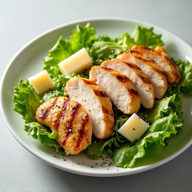 Grilled Chicken Caesar Salad with Crispy Romaine