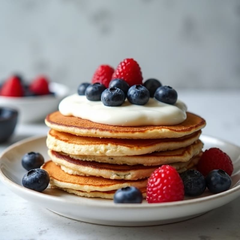 Fluffy Berry Protein Pancakes