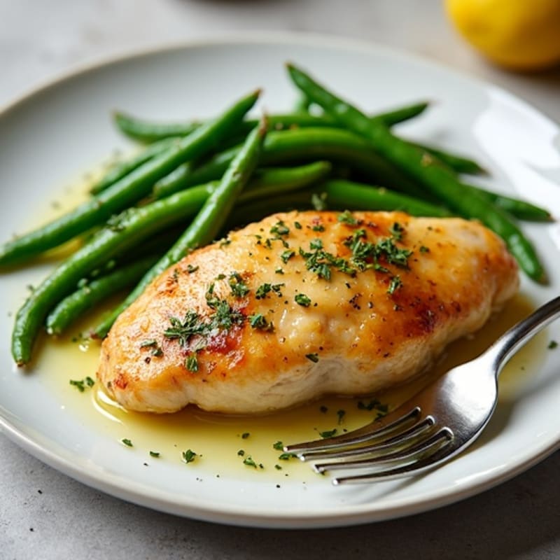 Lemon-Herb Roasted Chicken with Crispy Green Beans
