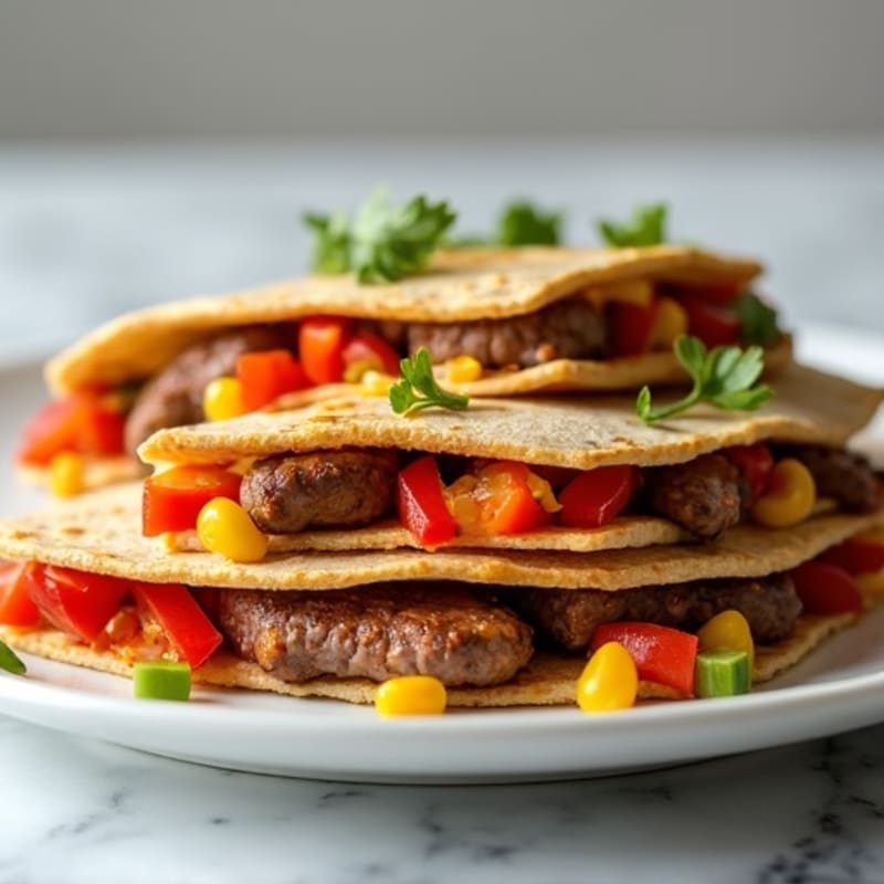 Healthy Crispy Steak and Veggie Quesadillas