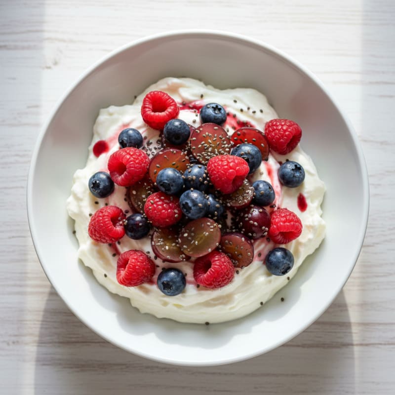 Creamy Greek Yogurt Protein Pudding with Mixed Berries