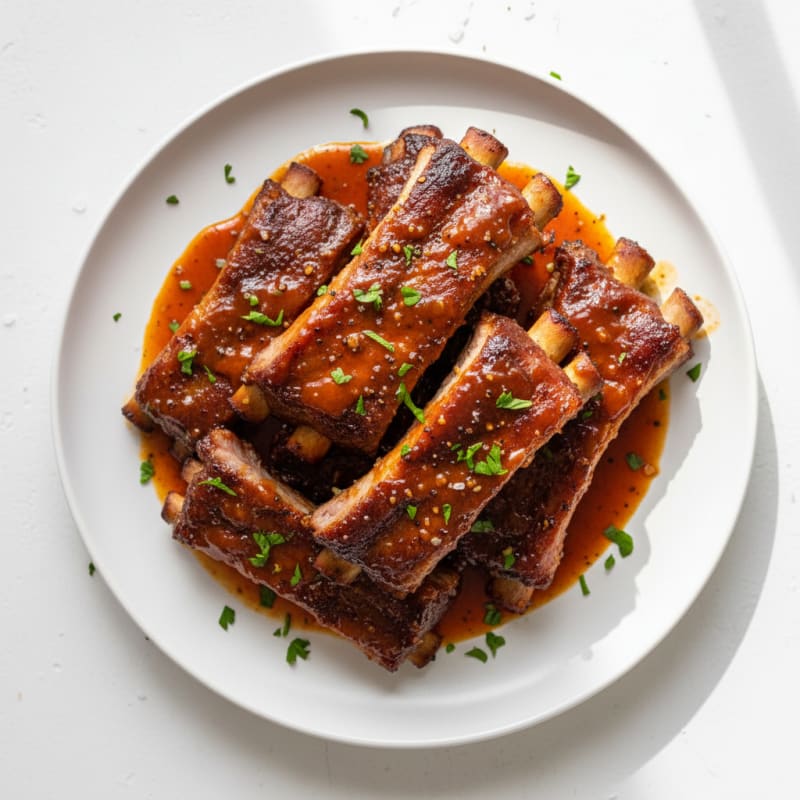 Smoked BBQ Pork Ribs with Tangy Sauce