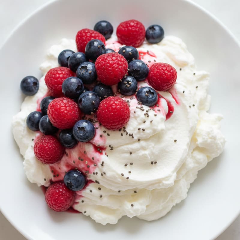Silky Greek Yogurt Protein Pudding with Berries
