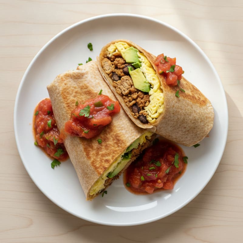 Ultimate Loaded Breakfast Burrito with Fresh Salsa