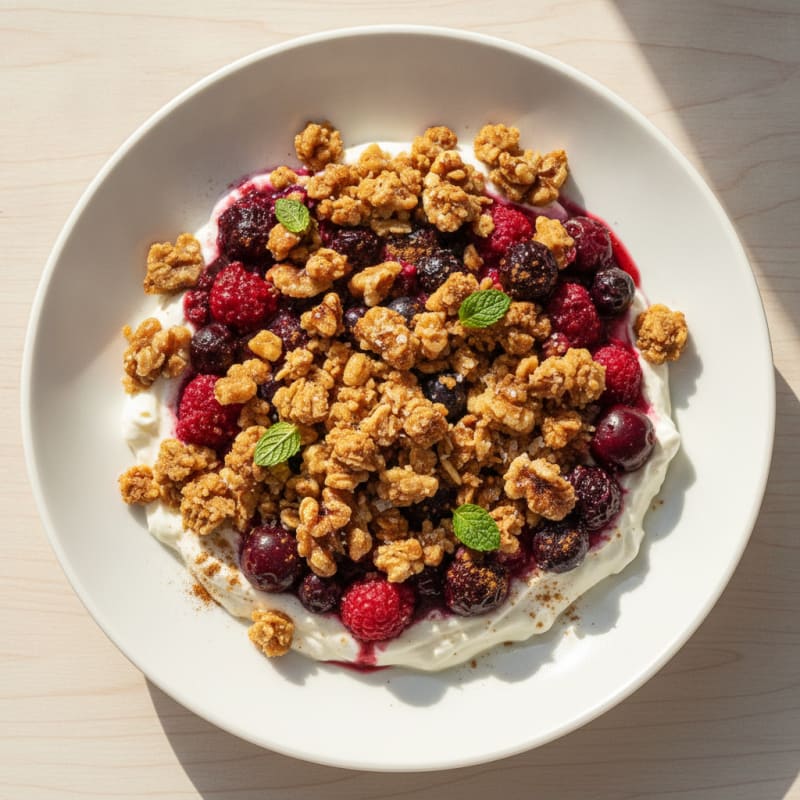 High-Protein Baked Berry Crumble