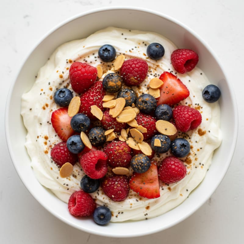 Silky Greek Yogurt Protein Pudding with Berries